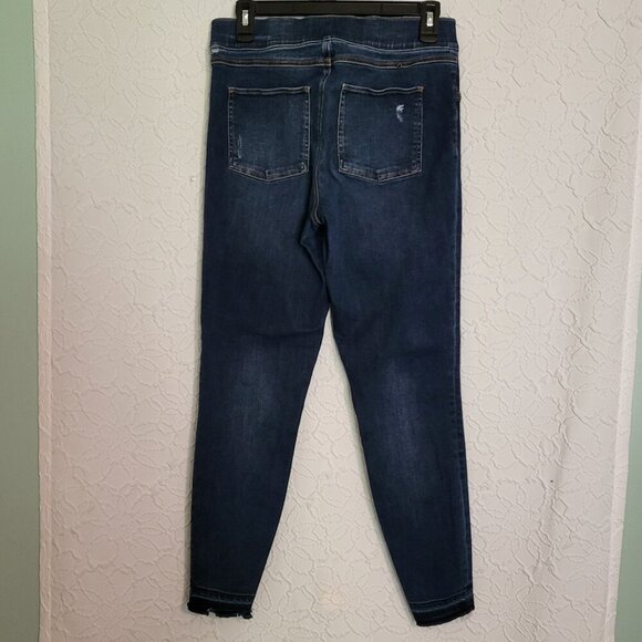 SPANX Distressed Ankle Skinny Raw Hem Legging Jeans Size Medium - Picture 2 of 10